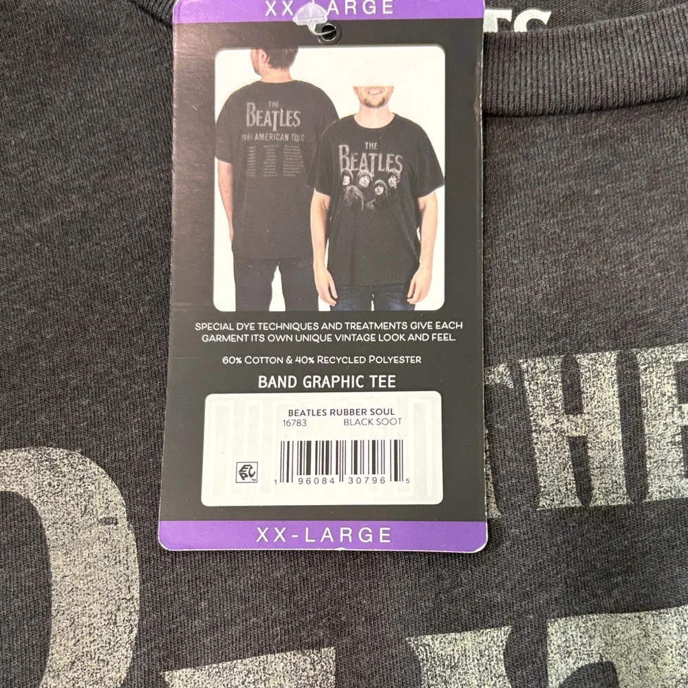 The Beatles Men’s Black Graphic Band T-Shirt short sleeve size XXL NWT - Picture 6 of 6